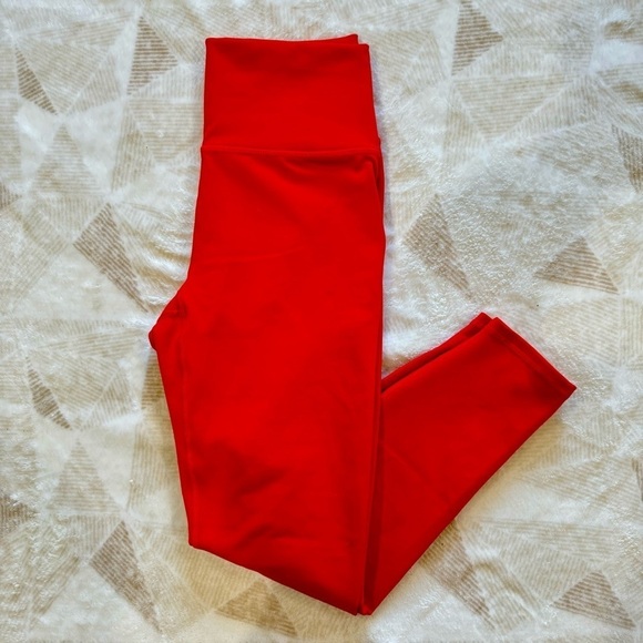Fabletics Cardinal Red Stretch Define Powerhold High Waisted 7/8 Ankle Leggings - Picture 13 of 13